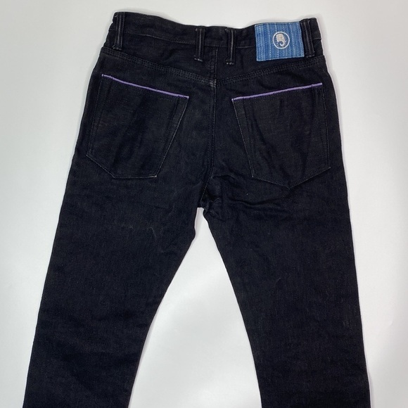 Choochai Indigo Button Fly Dark Wash Raw Denim Jeans 30x35.5 - Picture 5 of 13